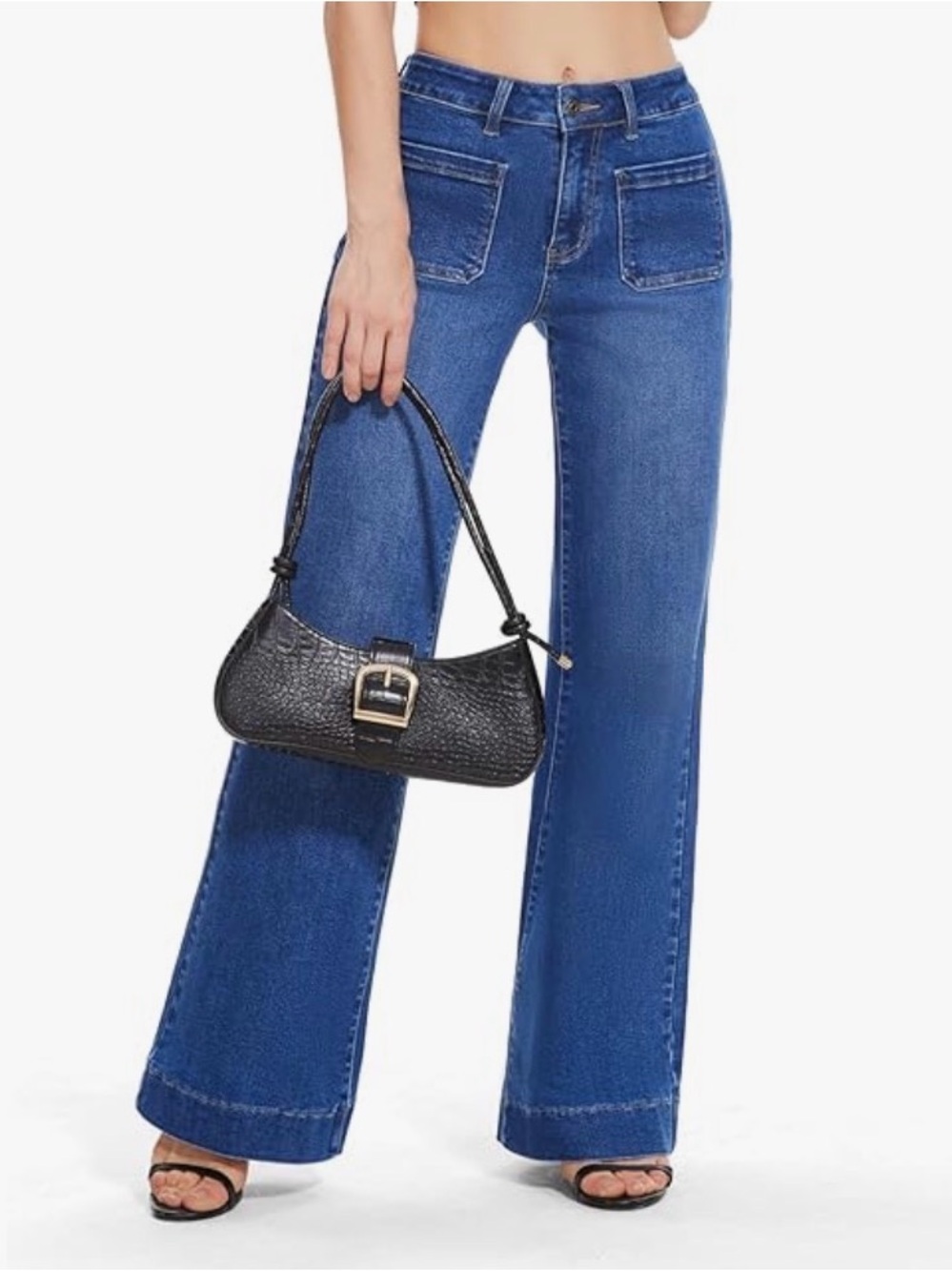 Women’s High-Rise Wide Leg Jeans in Medium Blue